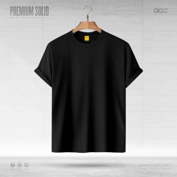 Solid T Shirt – Pure Black - Premium Quality - AAZ Bangladesh