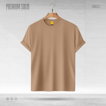 Solid T Shirt – Lite Beige - Premium Quality - AAZ Bangladesh