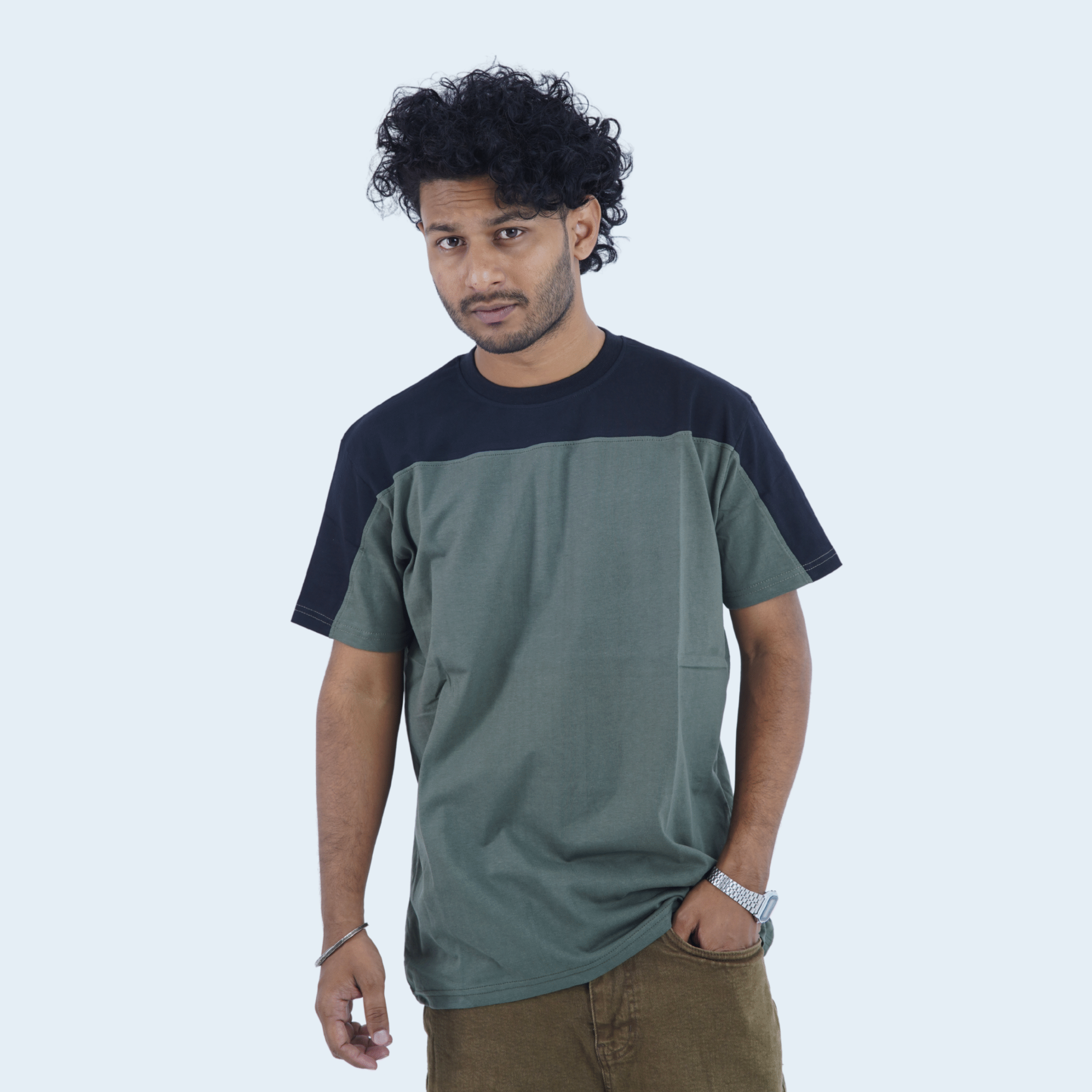 Olive Green Contrast Premium - Premium Cotton - AAZ Bangladesh