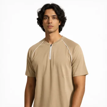 Beige Half-Zip Raglan - Premium Quality - AAZ Bangladesh