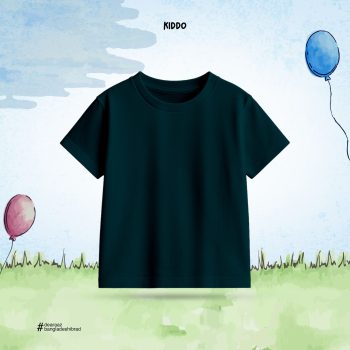 Kids Solid T-Shirt – Petrol Green - Premium Quality - AAZ Bangladesh