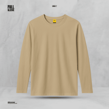 Solid Full Sleeve T-Shirt – Beige - Premium Quality - AAZ Bangladesh