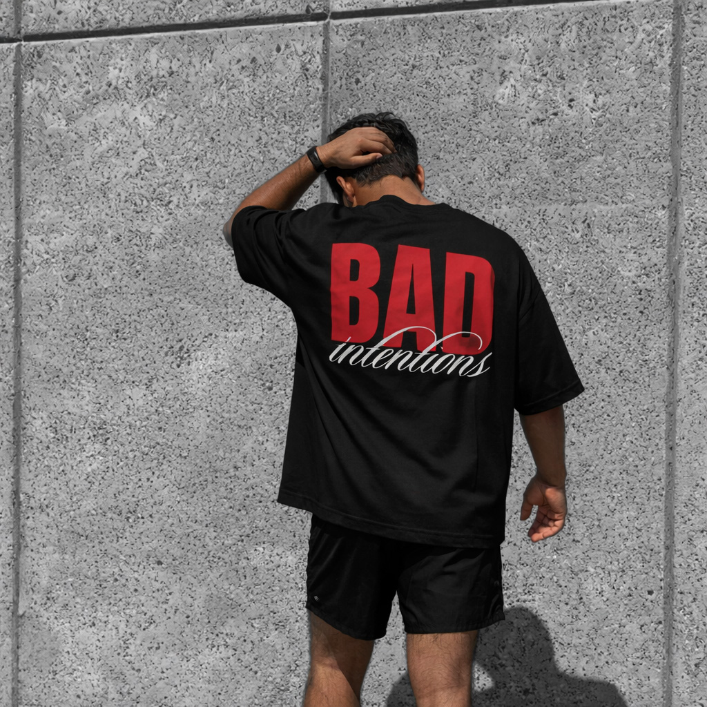 Bad Intentions Drop Shoulder T-Shirt - Premium Cotton Oversized Fit - AAZ Bangladesh
