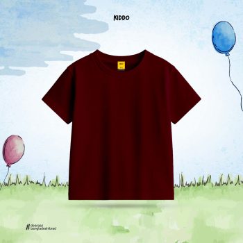 Kids Solid T-Shirt – Maroon - Premium Quality - AAZ Bangladesh